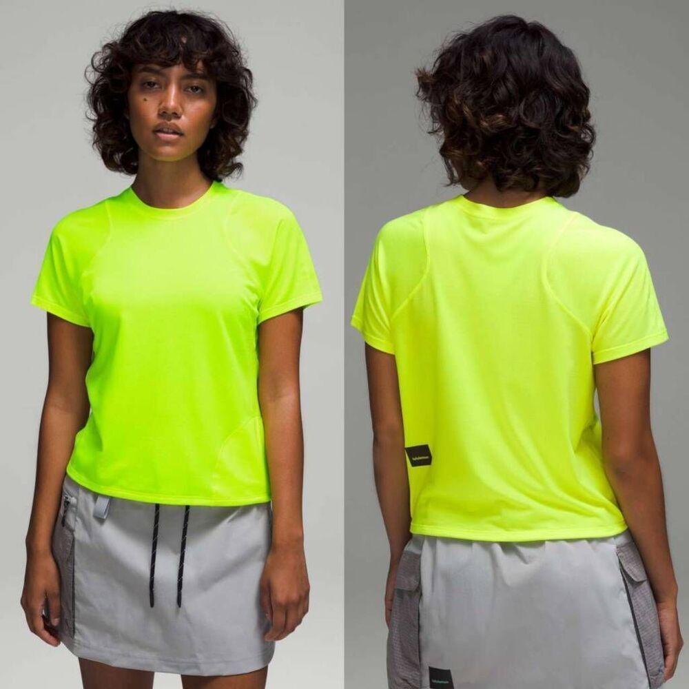 Lululemon Lightweight Cinched Hem Hiking T-Shirt, Highlight Yellow Size 4